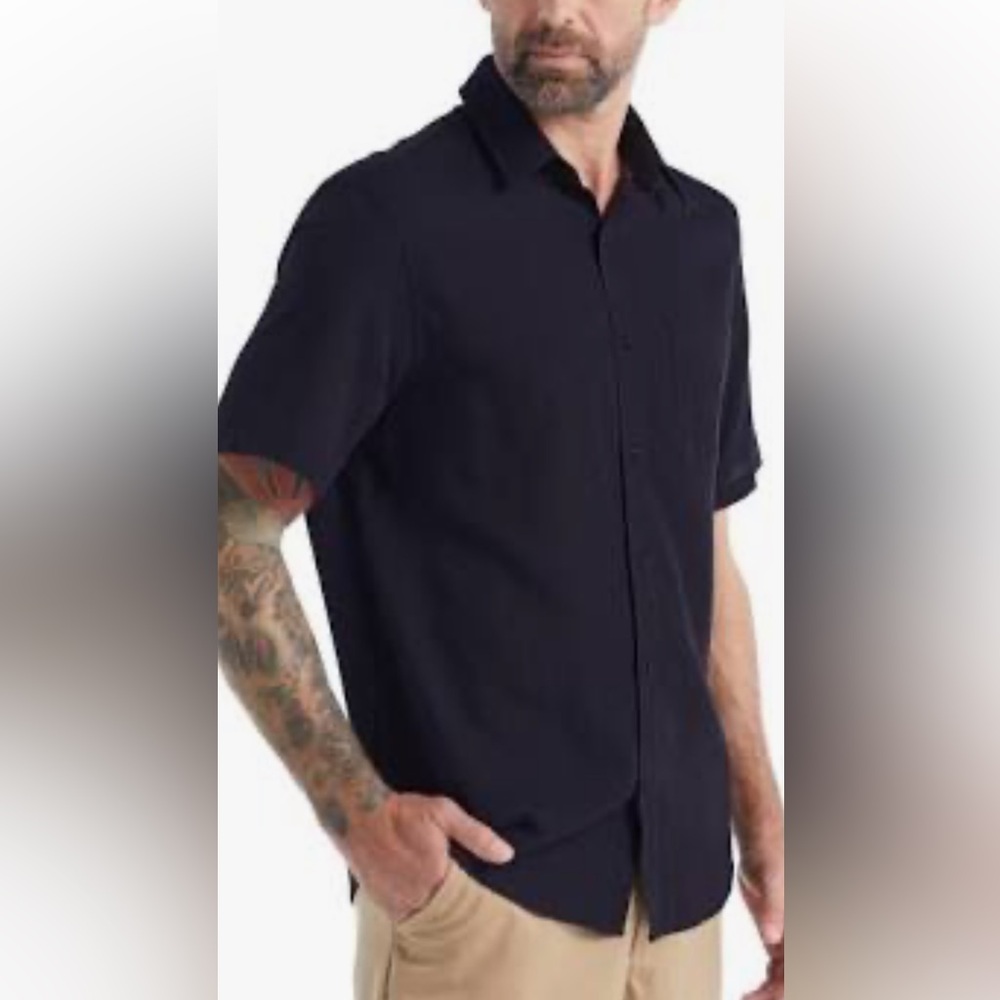 Icebreaker Mens Steveston Navy button down small